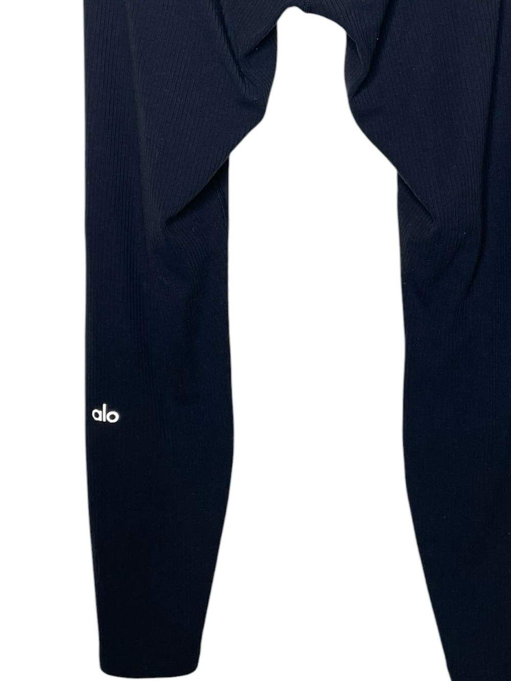 alo Yoga Ribbed High-Waist 7/8 Legging Black S/M - Picture 7 of 11